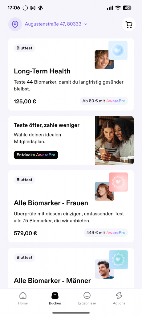 Aware Bluttest