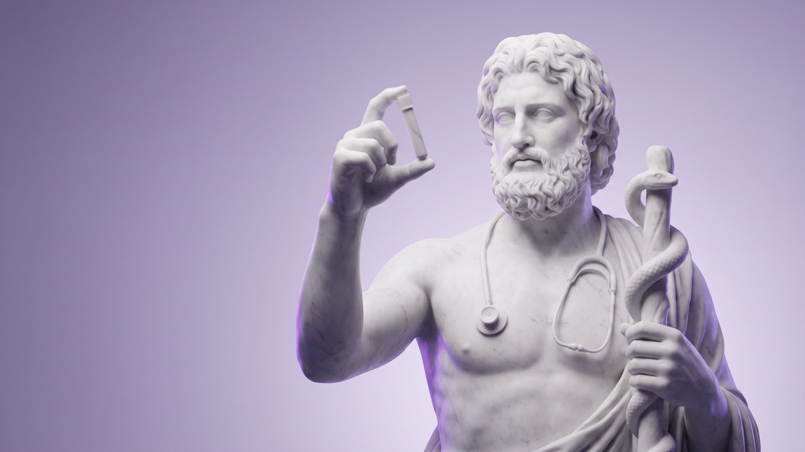 Säule Vorsorge: Marmorstatue im beyond100-Stil
